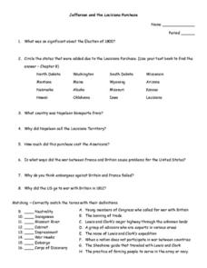 louisiana purchase worksheet middle school