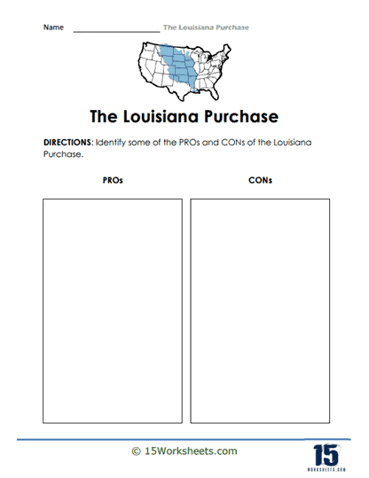 louisiana purchase worksheet middle school