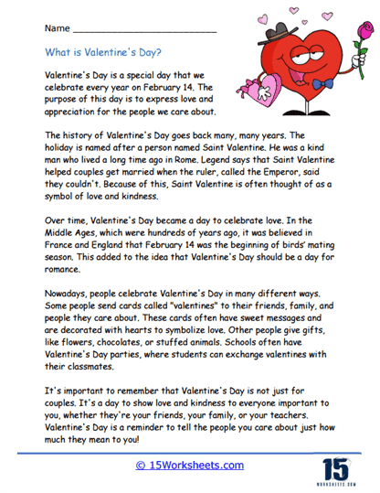 Valentines Day Worksheets - 15 Worksheets Library