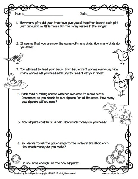love story math worksheet answers
