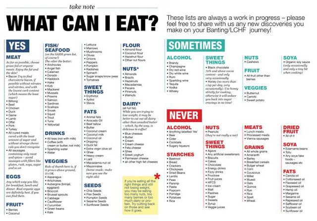 low carb high fat food list printable