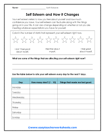 Self Esteem Worksheets