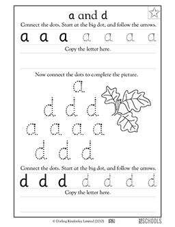 Lowercase a and d | Kindergarten, Preschool Reading, Writing ...