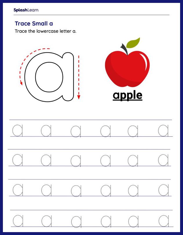 Trace Lowercase Letter a Worksheet for FREE!