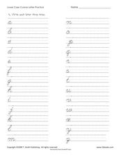 Lower Case and Upper Case Cursive Letters Worksheet for 3rd - 4th ...