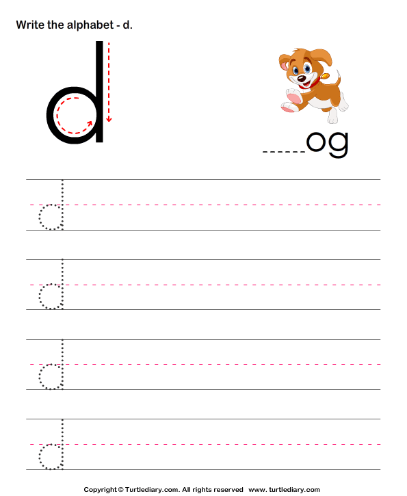 Lowercase Letter D Styles Worksheet | MyTeachingStation.com