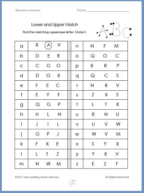 Fall Themed Lowercase Letters Worksheet | All Kids Network