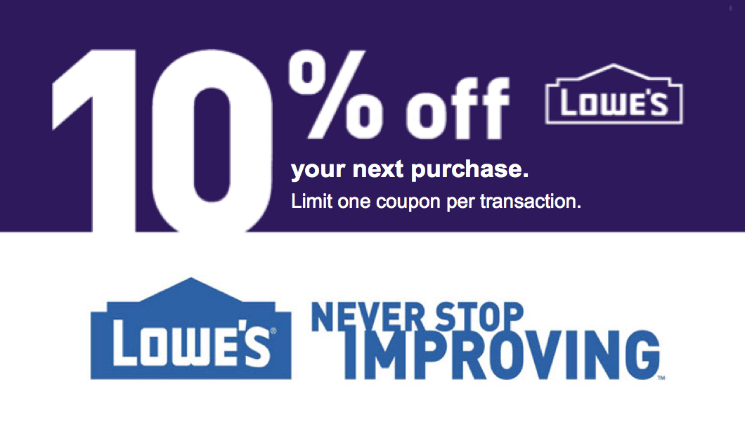 lowes 10 printable coupon free