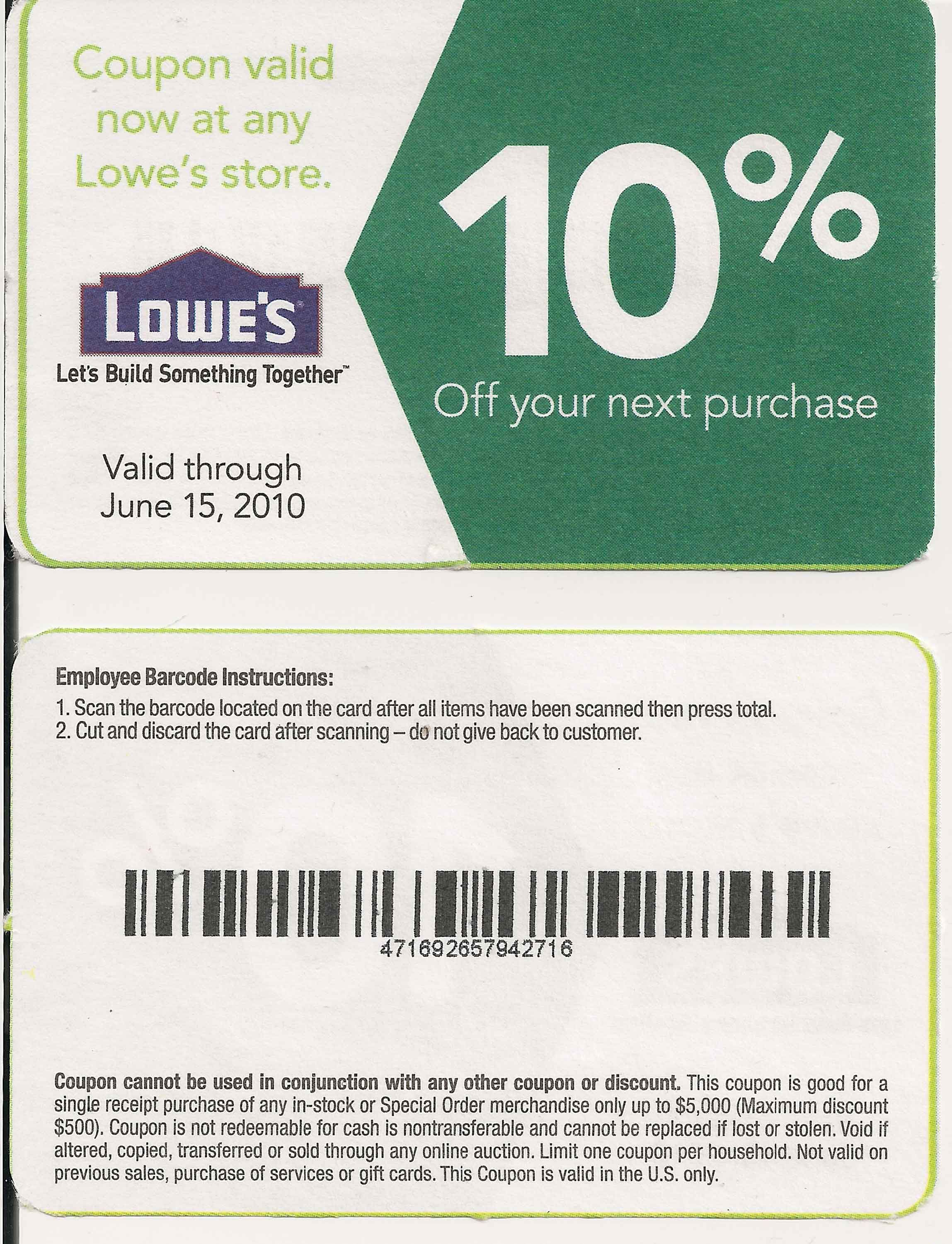 Printable Lowes Coupon 20% Off &amp;10 Off Codes April 2024
