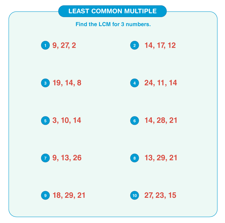 Least Common Multiple Worksheets Download Free Printables For Kids Worksheets Library