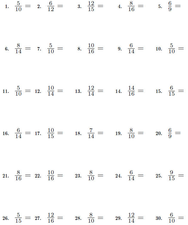 Fractions Worksheet