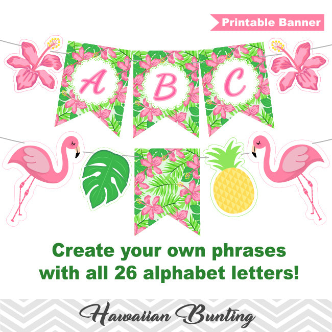 luau happy birthday banner free printable
