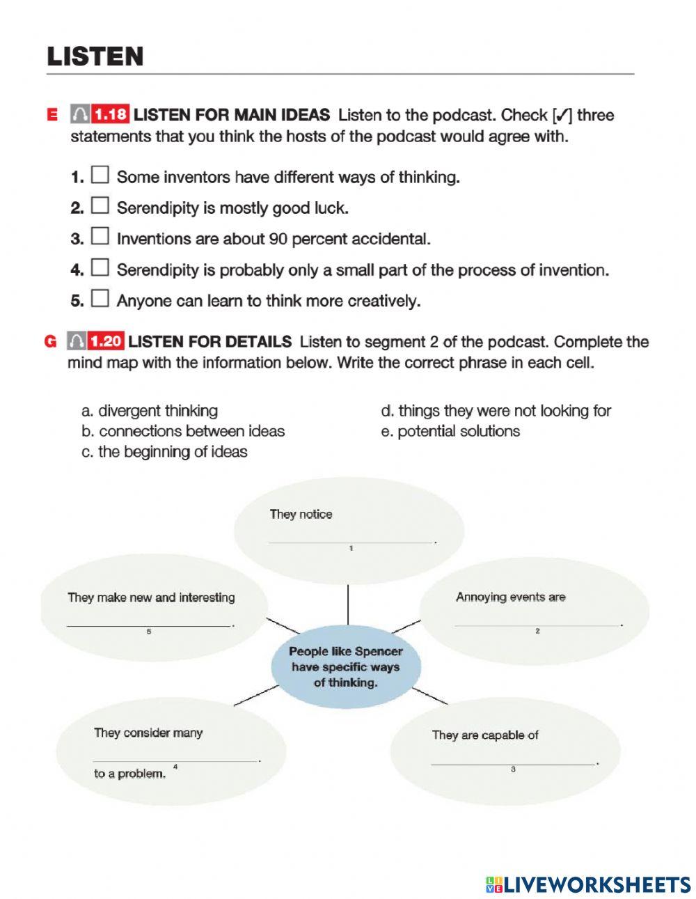 lucky 7 worksheet