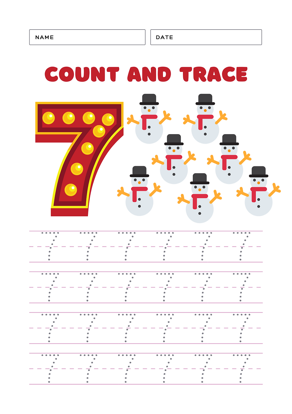 lucky 7 worksheet