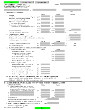 ma child support guidelines worksheet