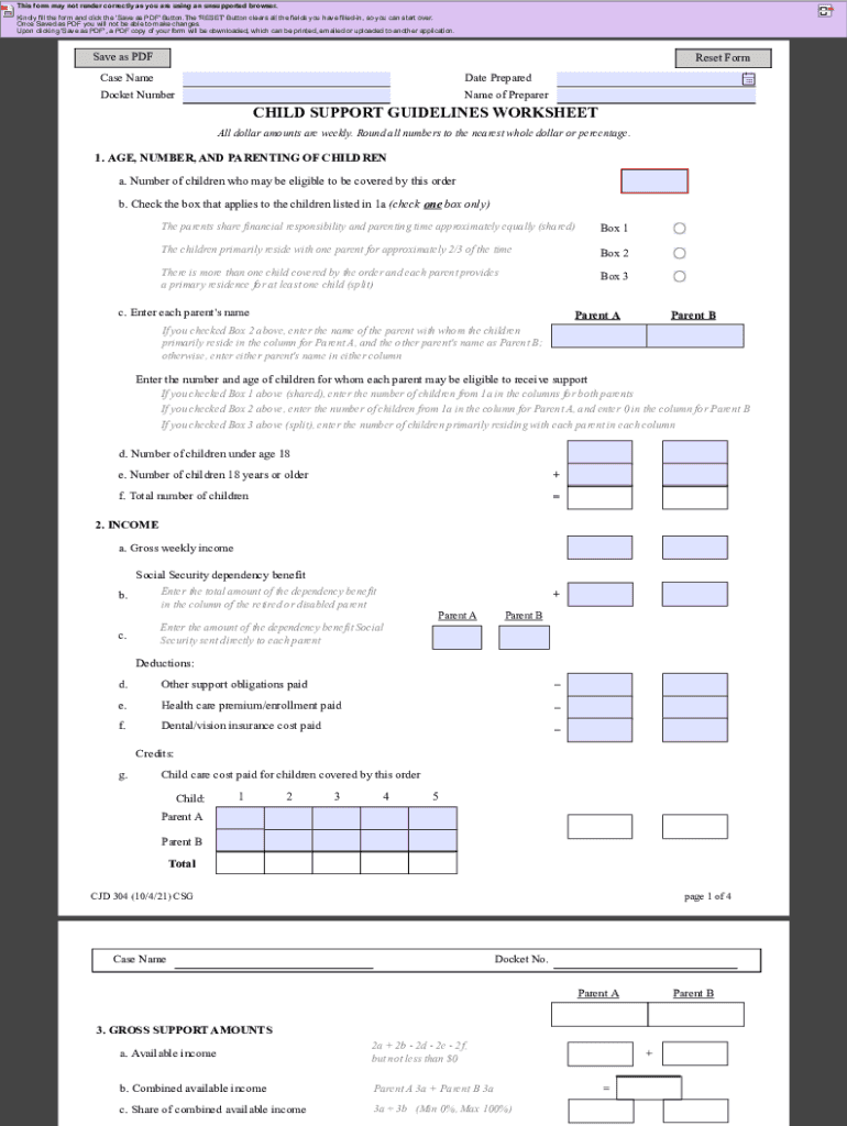 ma child support worksheet