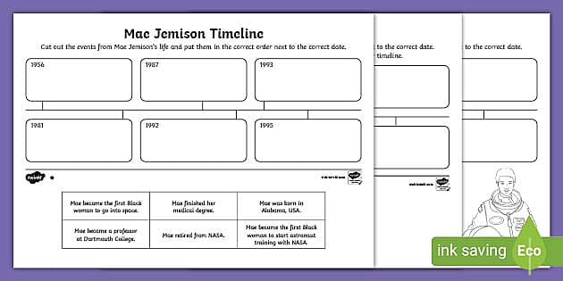 Mae Jemison Timeline Activity - KS1 - Science (teacher made)