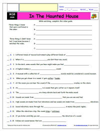 magic school bus haunted house worksheet