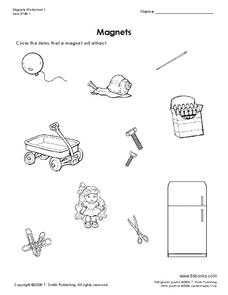 Magnets Worksheet for 4th - 5th Grade | Lesson Planet