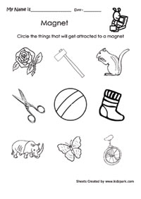 Circle The Thing That Will Get Attracted by Magnet,2nd Grade ...