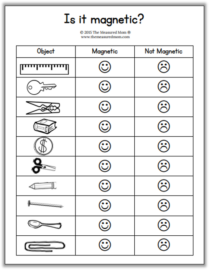 Magnet worksheet for kids - The Measured Mom