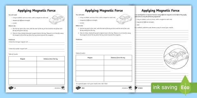 Applying Magnetic Forces Differentiated Worksheets - Twinkl