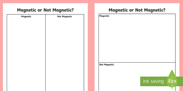Magnetic Not Magnetic Table (teacher made) - Twinkl