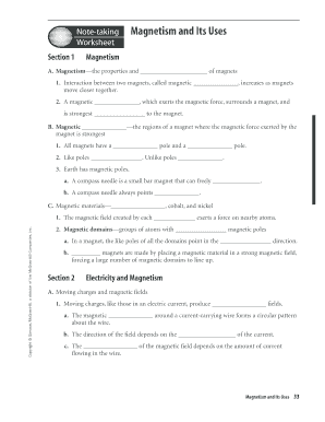 Magnetism Worksheet Grade 8 Pdf - Fill Online, Printable, Fillable ...