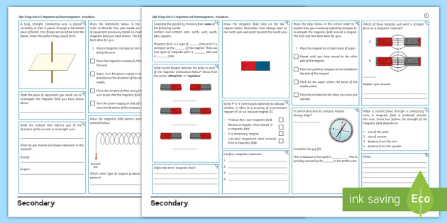 AQA (Combined) GCSE Magnetism and Electromagnetism Foundation Revision