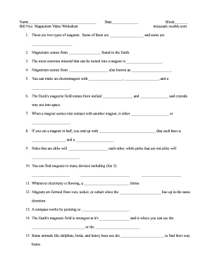 Bill Nye Magnetism Worksheet Answer Key - Fill Online, Printable ...