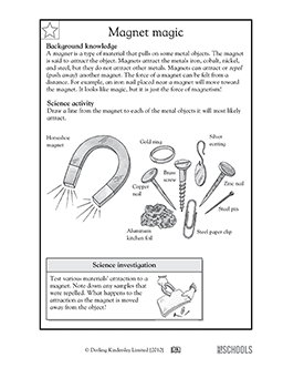 magnetism worksheet for kids