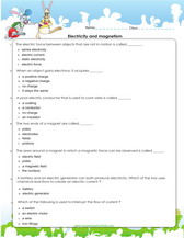Electricty and magnetism games and worksheets pdf