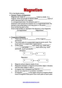 magnets and magnetism worksheet