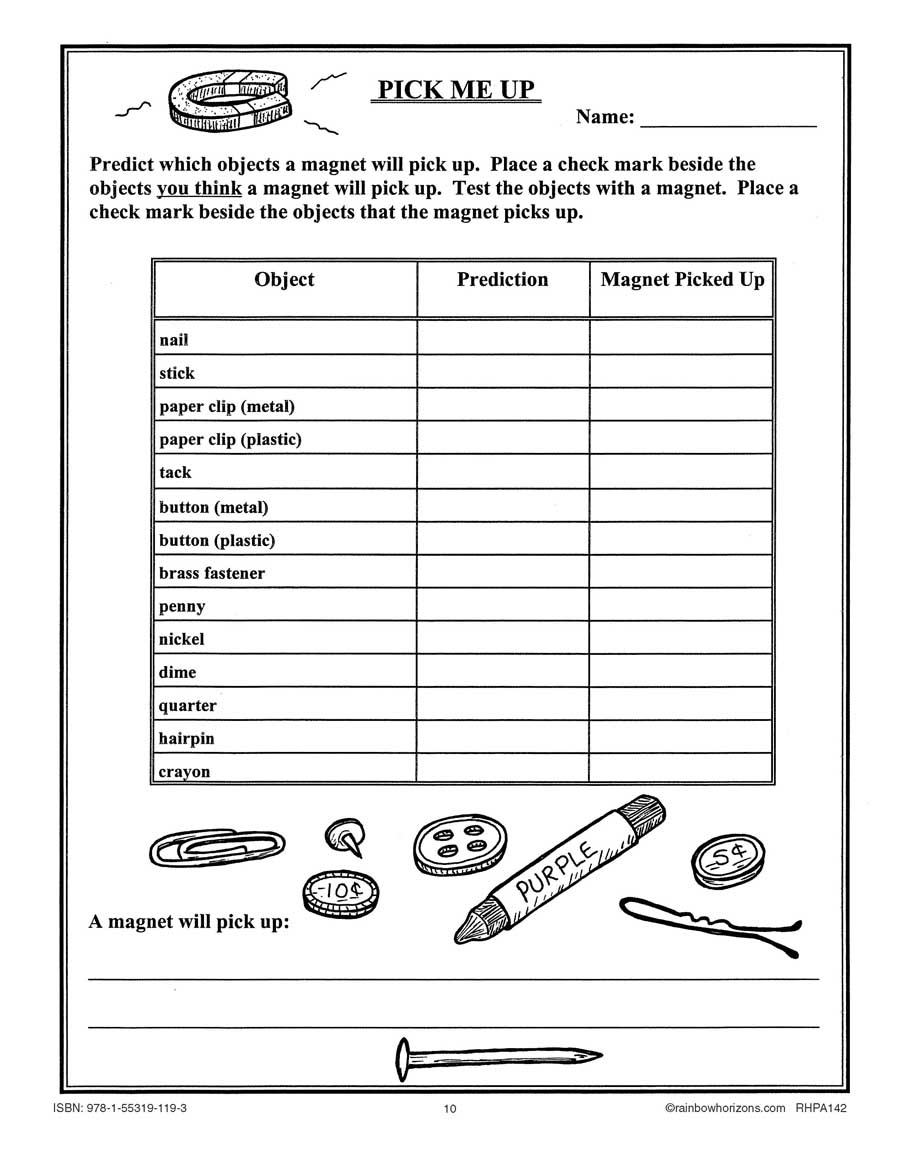 Magnet Mania: Pick Me Up Experiment - WORKSHEET - Grades 4 to 7 ...