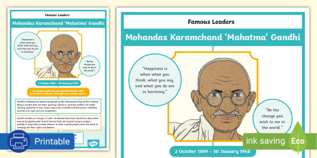 Mahatma Gandhi Infographic (Lehrer gemacht) - Twinkl