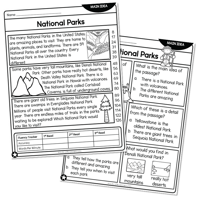 main idea 2nd grade worksheet