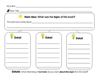 Main idea and details worksheet