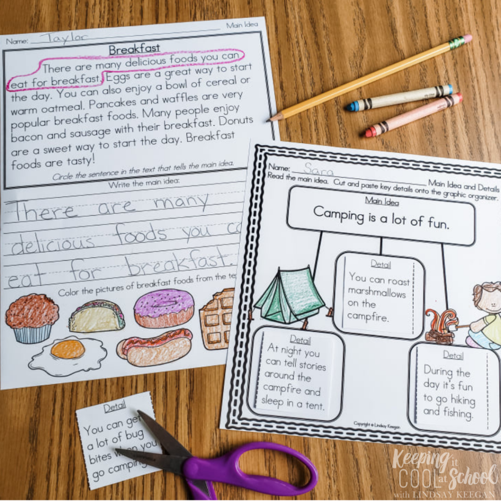 Worksheets for Main Idea and Supporting Details that Work ...