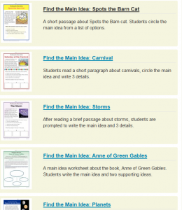 Main Idea (Key Ideas and Details) Worksheets: Grades 1-4 - The ...