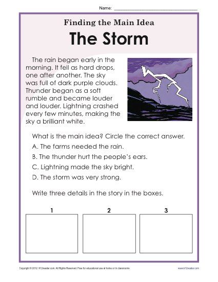 main idea and supporting details worksheet 4th grade