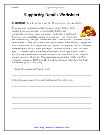 main idea and supporting point worksheet