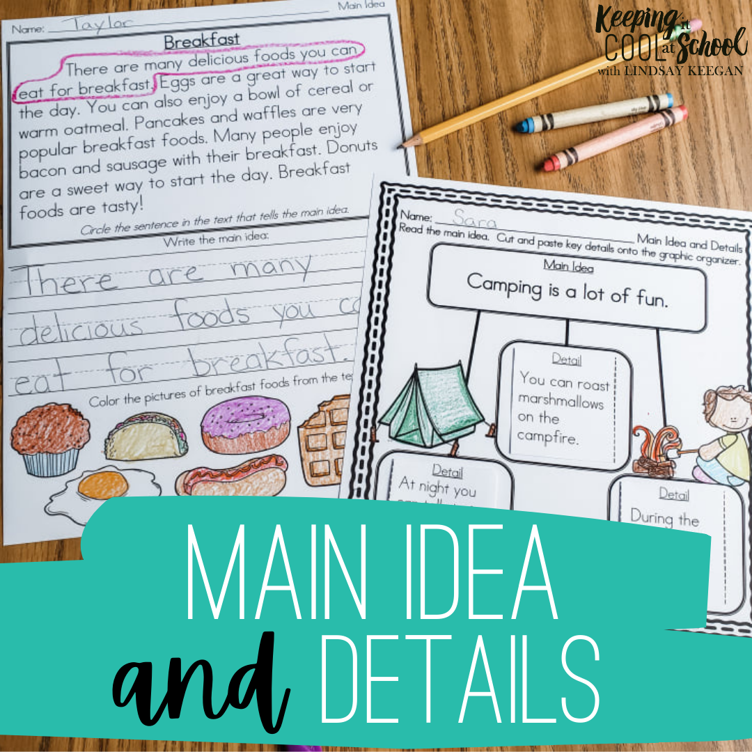 main idea worksheet for 1st graders