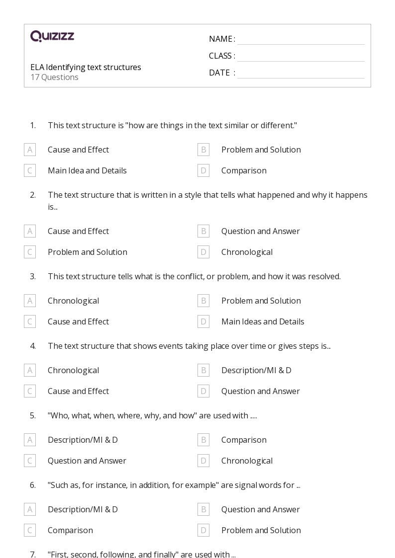 main idea worksheet for 4th grade