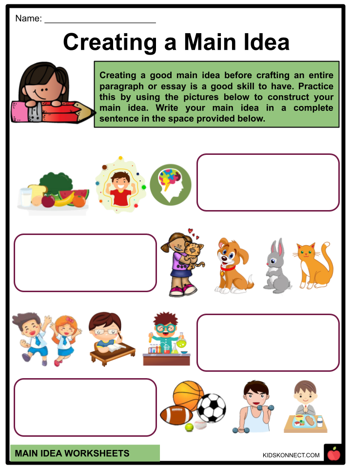 Main Idea Worksheets &  Facts for Kids | Identifying it + Examples