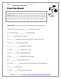 Helping Verb Worksheets
