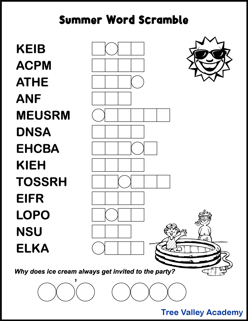 make a word scramble worksheet