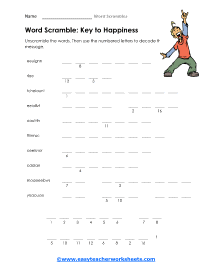 make a word scramble worksheet