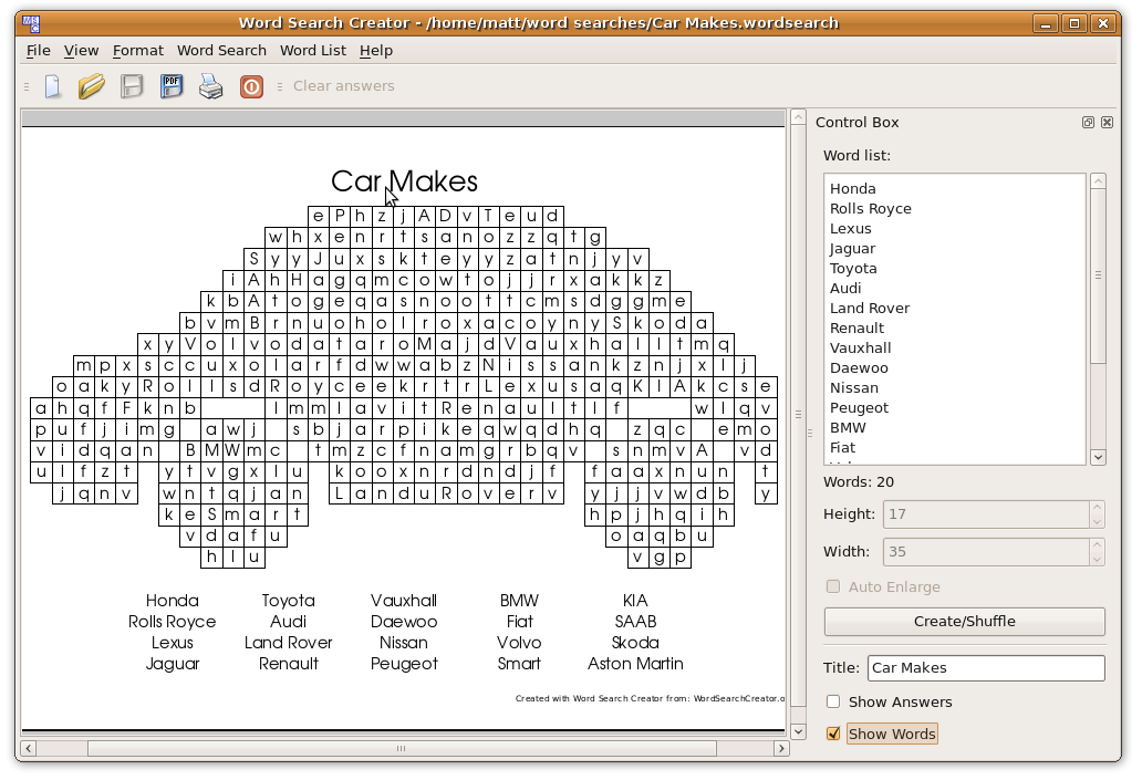 Word Search Creator a wysiwyg word search worksheet creator