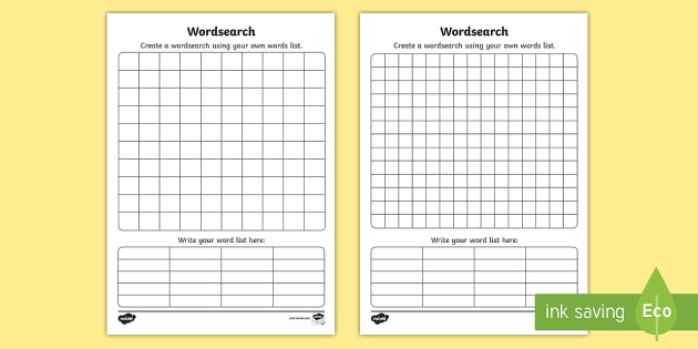 Blank Word Search Creator Sheet - Primary Resource - Twinkl