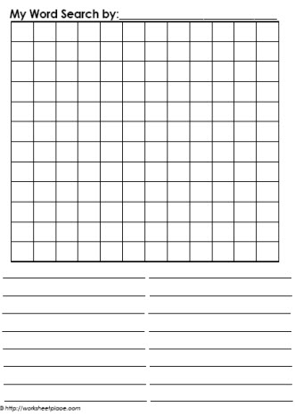 Blank Word Search Worksheets